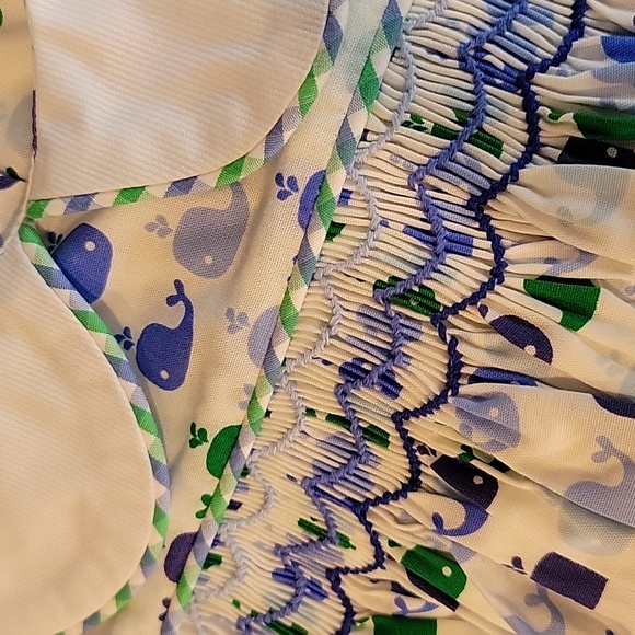 Shrimp And Grits Kids Whale Print Sleeveless Dress - Picture 4 of 5